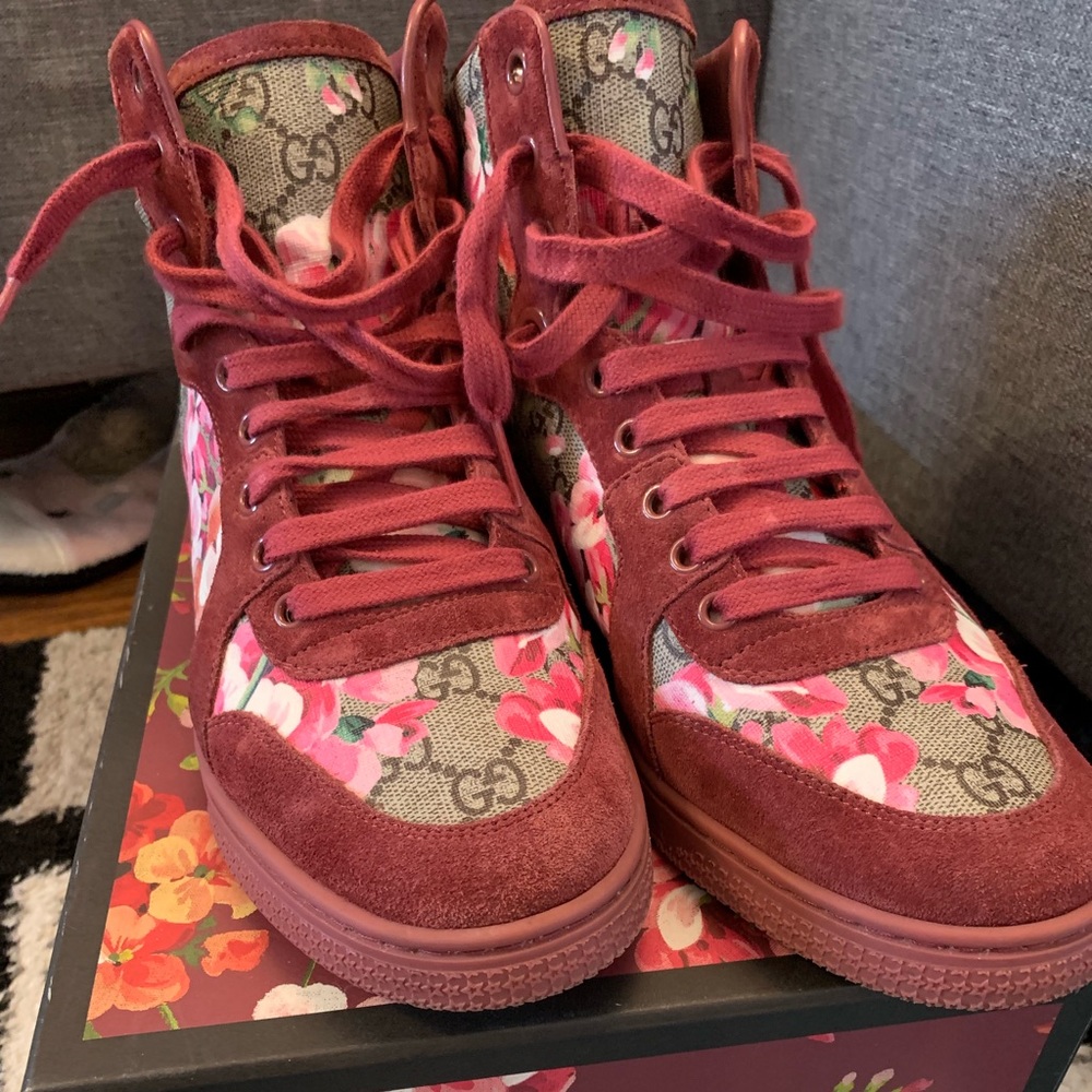 Gucci bloom high top shoes